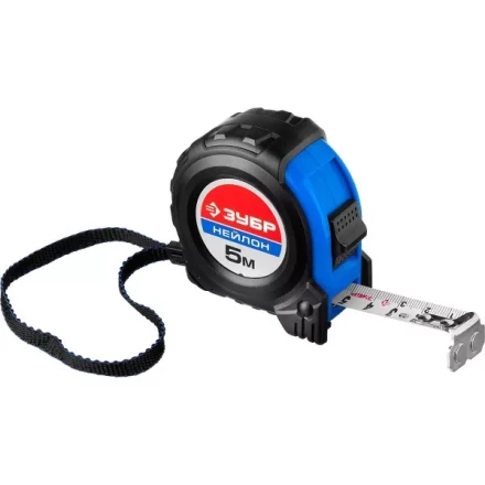 Рулетка ЗУБР &quot;НЕЙЛОН&quot;, нейлоновое покрытие, упрочненное полотно, ударопрочный обрезиненный корпус, 5м/19мм 34056-05-19_z01 купить в Губкинске