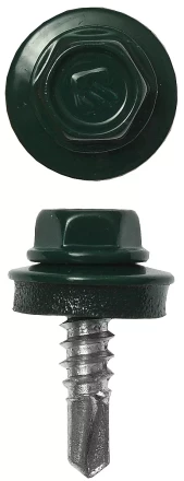 Саморезы ЗУБР &quot;ПРОФЕССИОНАЛ&quot; окраш., RAL 6005 зелен. насыщен., для крепл. кров. матер. к металл. констр., 5.5x25мм, 1800шт 4-300310-55-025-6005 купить в Губкинске