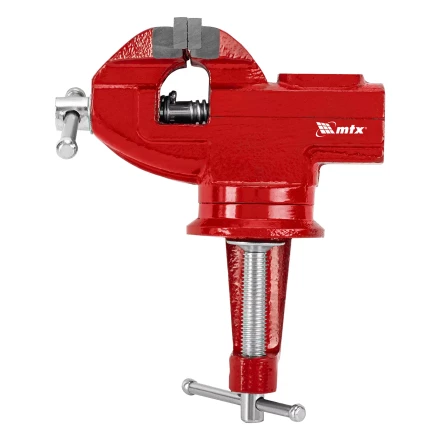 Тиски слесарные MTX 50 мм настольные поворотные c наковальней 18675 купить в Губкинске