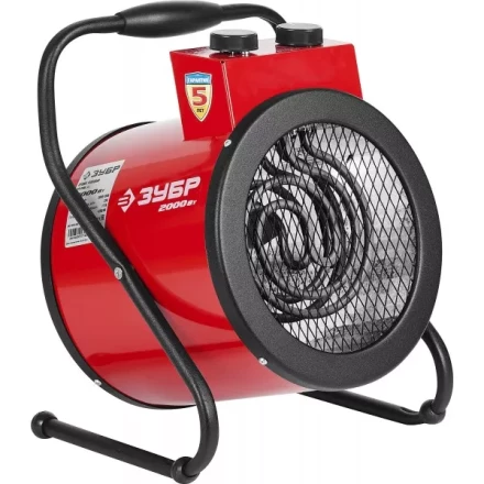 Пушка ЗУБР &quot;МАСТЕР&quot; &quot;круглая&quot; тепловая электрическая, гладкий нерж ТЭН, 2/1 кВт, 220В ЗТП-2000_М2 купить в Губкинске