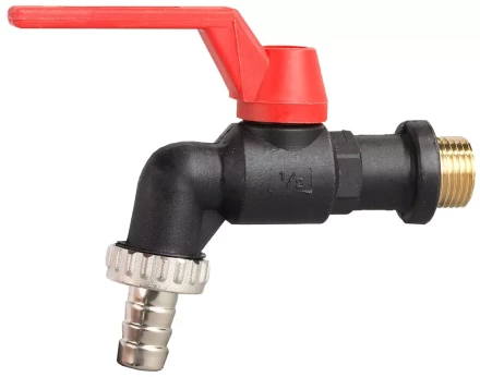 Кран угловой ЗУБР шаровой &quot;папа-соединит шланг&quot;, пластиковый корпус, 3/4&quot;х20 4-51560-P-3/4-20 купить в Губкинске