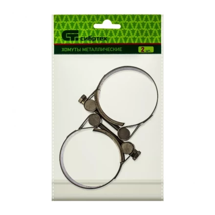 Хомуты металлические силовые 56-59 мм ширина 22 мм шарнирный W4 2 шт Сибртех 475433 купить в Губкинске
