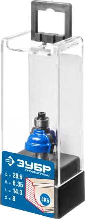 ЗУБР 28.6 x 16 мм, радиус 6.3 мм, фреза кромочная калевочная №7, Профессионал (28709-28.6) купить в Губкинске