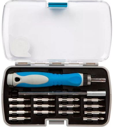 Набор ЗУБР: Отвертки "ЭКСПЕРТ",для точных работ, реверсивная рукоятка,Cr-V,с битами,удлинитель 115мм,сменные биты,14шт 25629-H16 купить в Губкинске