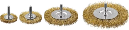 ЗУБР &quot;ПРОФЕССИОНАЛ&quot;. Набор щеток дисковых для дрели, витая стальная латунированная проволока 0,3мм, 4 шт 3521-H4_z03 купить в Губкинске