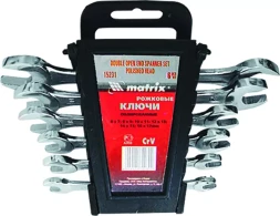 Набор ключей рожковых 6 х 17 мм 6 шт. CrV хромированные MATRIX 15231