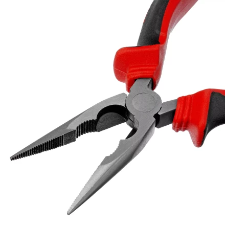 Длинногубцы прямые Matrix, 160 мм, хром-ванадий, двухкомпонентные рукоятки, 17309 купить в Губкинске