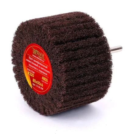 Круг MESSER шлифовальный лепестковый из нетканого полотна с оправкой (на шпильке) 80х50х6 Very Fine (#320) купить в Губкинске