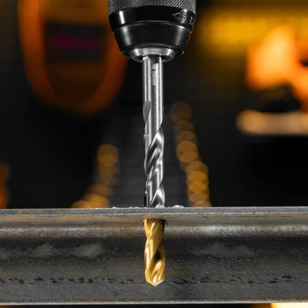 Набор сверл по металлу Denzel, 1-10 мм, Р6М5К8-TiN, Golden Tip, 10 шт 723005 купить в Губкинске