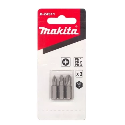 Биты Makita PH1,2,3 25мм 3шт (B-24511) купить в Губкинске
