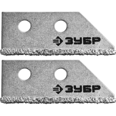 Лезвия ЗУБР &quot;ЭКСПЕРТ&quot; сменные с карбидным напылением для скребка 33417, 2шт 33417-S2 купить в Губкинске