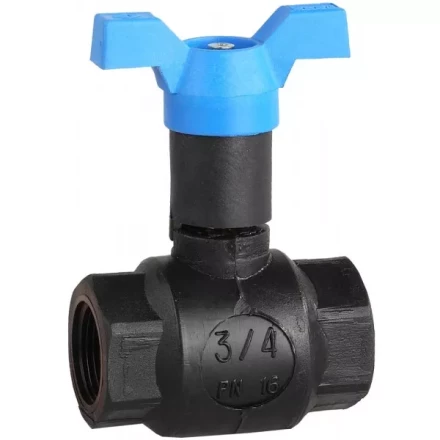 Кран шаровой ЗУБР полнопроходной &quot;мама-мама&quot;, бабочка, морозоуст корпус, 3/4&quot; 4-51530-PA-3/4 купить в Губкинске