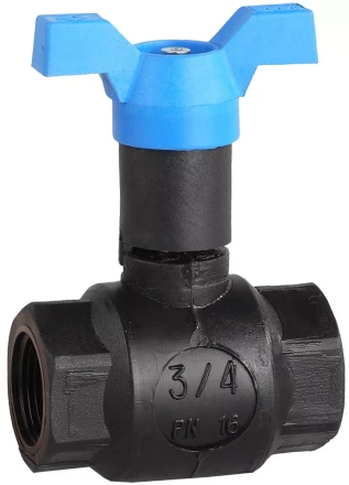 Кран шаровой ЗУБР полнопроходной &quot;мама-мама&quot;, бабочка, морозоуст корпус, 3/4&quot; 4-51530-PA-3/4 купить в Губкинске