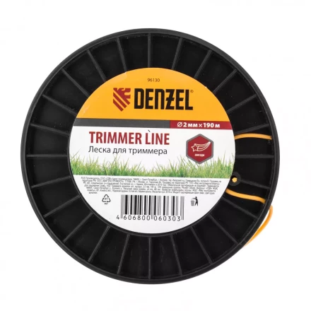 Леска для триммера  звезда 2,0 мм 190 м на Din катушке Россия Denzel 96130 купить в Губкинске