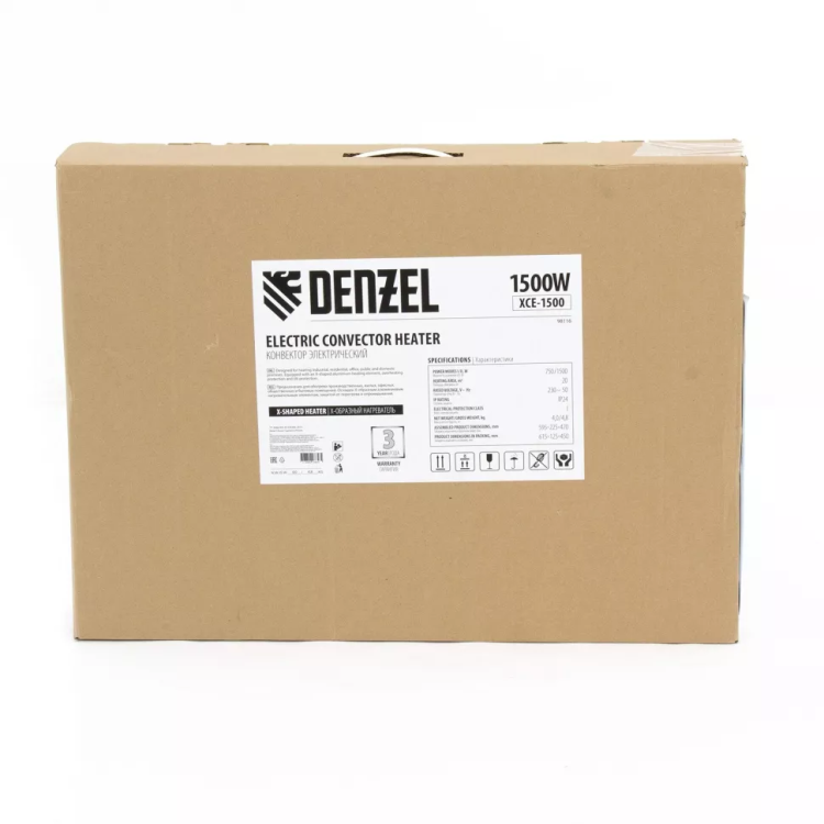 Конвектор электрический XCE-1500, 230 В, 1500 Вт, X-образный нагреватель Denzel 98116 купить в Губкинске