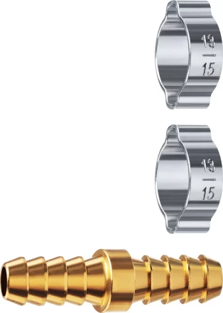 ЗУБР елочка-елочка, 10 мм с обжимными хомутами, штуцер соединительный, Профессионал (64925-10) купить в Губкинске