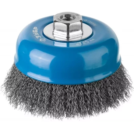 ЗУБР &quot;ПРОФЕССИОНАЛ&quot;. Щетка чашечная для УШМ, витая стальная проволока 0,3мм, 125ммхМ14 35261-125_z02 купить в Губкинске