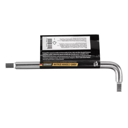 Вороток Г-образный, 150*40 мм, квадрат 1/4&quot;, CrV, матовый хром Denzel 14061 купить в Губкинске