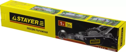 Лебедка STAYER &quot;MAXPull&quot; рычажная, тросовая, 1т/1,8м 4310-1 купить в Губкинске