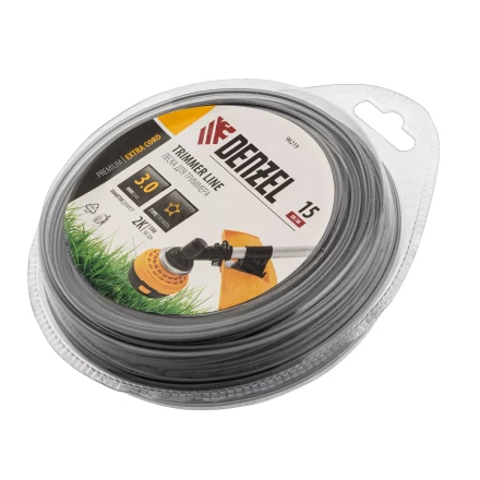 Леска для триммера двухкомпонентная звезда, 3,0мм х 15м, блистер EXTRA CORD, Denzel 96219 купить в Губкинске