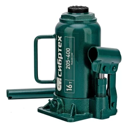 Домкрат гидравлический бутылочный Сибртех 50808, 16 т, 205-400 мм