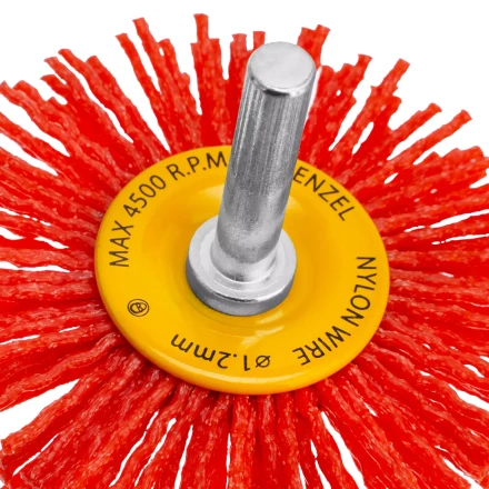 Щетка для дрели Denzel, 65 мм, Плоская, со шпилькой, нейлоновая щетина, 74433 купить в Губкинске