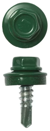 Саморезы ЗУБР &quot;ПРОФЕССИОНАЛ&quot; окраш., RAL 6002 зелен. лист, для крепл. кров. матер. к металл. констр., 5.5x19мм, 2500шт 4-300310-55-019-6002 купить в Губкинске