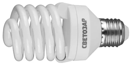 Энергосберегающая лампа СВЕТОЗАР &quot;КОМПАКТ&quot;спираль,цоколь E27(стандарт),Т2,теплый белый свет(2700 К),10000час,25Вт(125) 44452-25_z01 купить в Губкинске