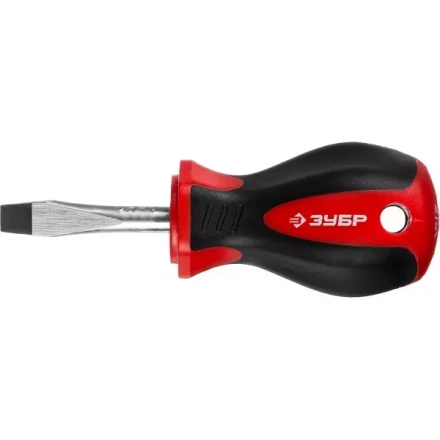 Отвертка ЗУБР &quot;МАСТЕР&quot;, &quot;STUBBY&quot; ( бочка ), Cr-v, эргономичная двухкомпонентная рукоятка, SL6,0x38мм 25061-38-6.0_z02 купить в Губкинске