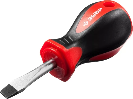 Отвертка ЗУБР &quot;МАСТЕР&quot;, &quot;STUBBY&quot; ( бочка ), Cr-v, эргономичная двухкомпонентная рукоятка, SL6,0x38мм 25061-38-6.0_z02 купить в Губкинске