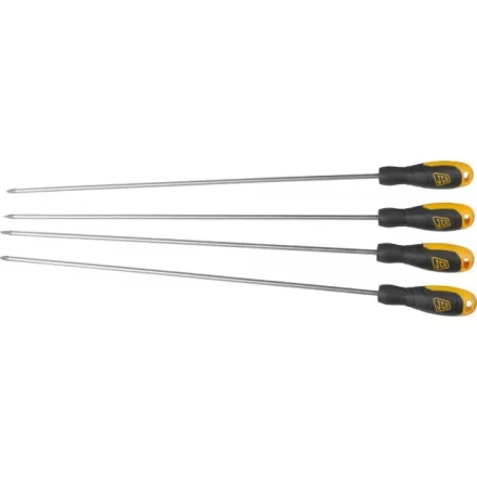 Набор JCB: Отвертки, хромомолибденовая сталь S2, двухкомпонентные рукоятки, магнитный наконечник, 4 предм JSD023 купить в Губкинске