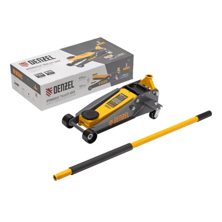 Домкрат гидравлический подкатной Denzel 51260, 3 т, 125-470 мм, быстрый подъем, проф. купить в Губкинске