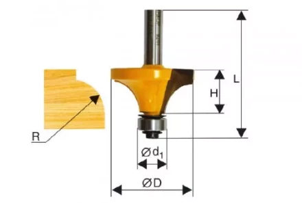 Фреза кром. калевочная ф28,6х16мм R8мм хв. 8мм Энкор 46235 купить в Губкинске