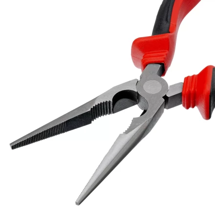 Длинногубцы прямые Matrix, 200 мм, хром-ванадий, двухкомпонентные рукоятки, 17311 купить в Губкинске