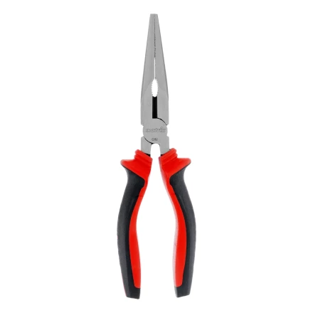 Длинногубцы прямые Matrix, 200 мм, хром-ванадий, двухкомпонентные рукоятки, 17311 купить в Губкинске