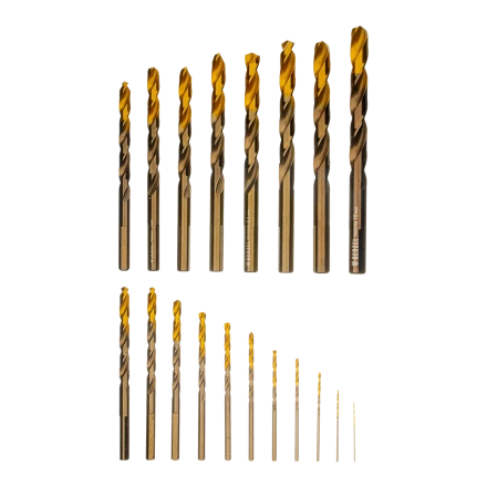 Набор сверл по металлу Denzel 723008, 1-10 мм, Р6М5К8-TiN, Golden Tip, 19 шт купить в Губкинске