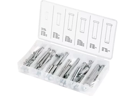 Набор штифтов с головкой и отверстием под шплинт 60 предметов СИБРТЕХ 47612 купить в Губкинске