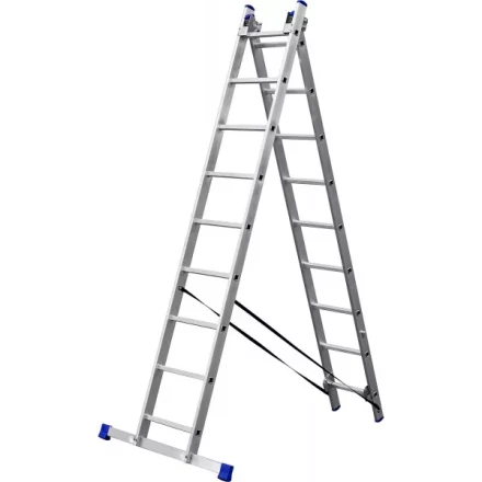Лестница ЗУБР универсальная, двухсекционная со стабилизатором, 9 ступеней 38821-09 купить в Губкинске