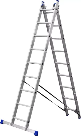 Лестница ЗУБР универсальная, двухсекционная со стабилизатором, 9 ступеней 38821-09 купить в Губкинске