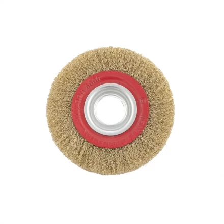 Щетка для точила 150 мм посадка 32 мм плоская латунированная витая проволока MTX 74660 купить в Губкинске