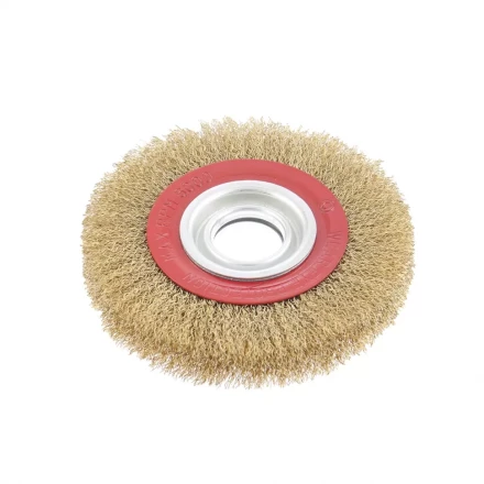 Щетка для точила 150 мм посадка 32 мм плоская латунированная витая проволока MTX 74660 купить в Губкинске