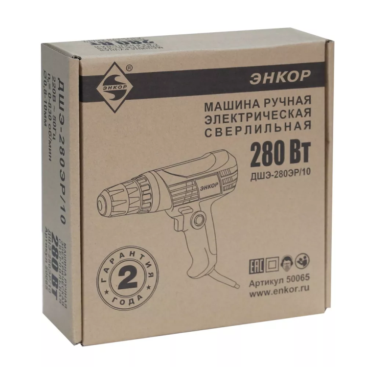 Дрель-шуруповерт ЭНКОР ДШЭ-280ЭР/10,  1/8 50065 купить в Губкинске