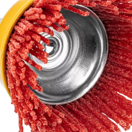 Щетка для дрели Denzel, 65 мм, Чашка, со шпилькой, нейлоновая щетина, 74435 купить в Губкинске