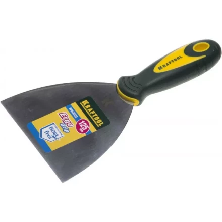 Шпательная лопатка KRAFTOOL с 2-компонент ручк, профилиров нержав полотно, 125мм 10035-125 купить в Губкинске