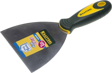 Шпательная лопатка KRAFTOOL с 2-компонент ручк, профилиров нержав полотно, 125мм 10035-125 купить в Губкинске