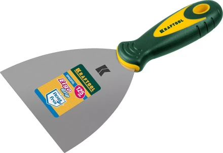Шпательная лопатка KRAFTOOL с 2-компонент ручк, профилиров нержав полотно, 125мм 10035-125 купить в Губкинске