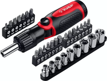 ЗУБР реверсивно-рычажная отвертка с насадками (25161-H31) купить в Губкинске