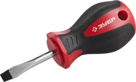 Отвертка ЗУБР &quot;МАСТЕР&quot;, &quot;STUBBY&quot; ( бочка ), Cr-v, эргономичная двухкомпонентная рукоятка, SL4,7x38мм 25061-38-4.7_z02 купить в Губкинске