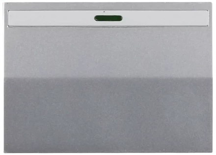 Выключатель СВЕТОЗАР &quot;ЭФФЕКТ&quot; проходн., с эффектом свечения, одноклав., без вставки и рамки, св.-серый метал., 10A/~250B SV-54438-SM купить в Губкинске