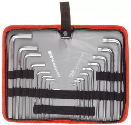 Набор ключей имбусовых ЗУБР &quot;МАСТЕР&quot;Cr-V,нейлон чехол,HEX 1,5-10 мм длинные 9 шт,TORX Т10-Т50  длинные 9 шт 27463-H18 купить в Губкинске